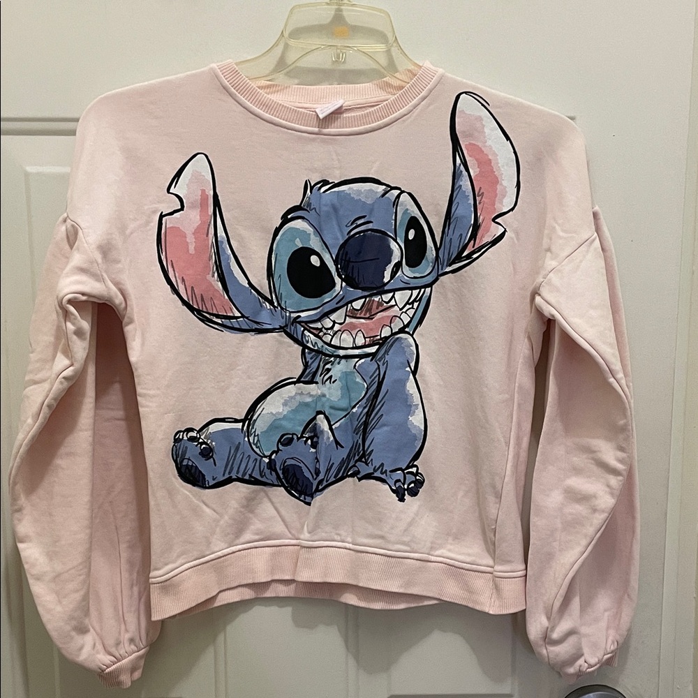 Disney Kids Light Pink Stitch Sweatshirt